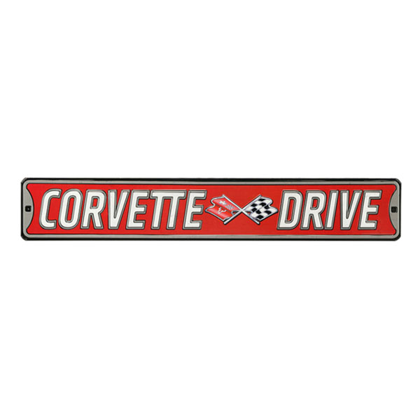 Corvette Drive High Gloss Embossed Tin Street Sign | 90169183-S
