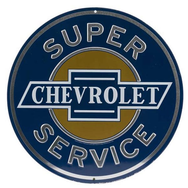 Chevrolet Super Service Embossed Tin Sign | 50074-S