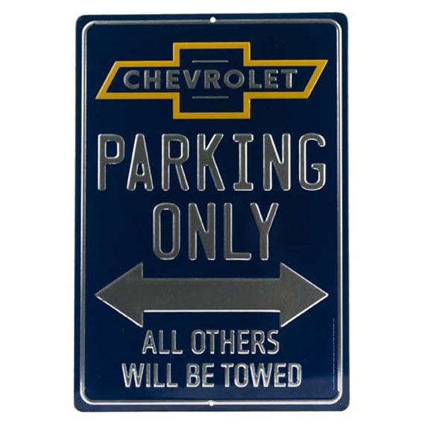 Chevrolet Parking Only Embossed Tin Sign | 90153838-S