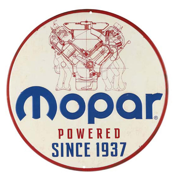 Mopar Powered Since 1937 Embossed Tin Sign 12