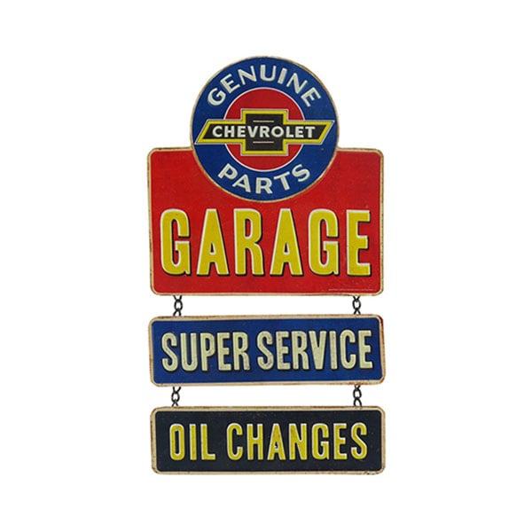 Chevrolet Genuine Parts Garage Embossed Metal Linked Sign 9