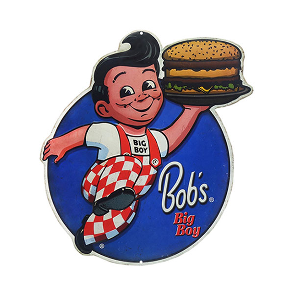BOB'S BIG BOY EMBOSSED TIN SIGN 12.23