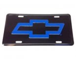 2006 Chevrolet Camaro ACCESSORY LICENSE PLATE - BLACK BACKGROUND WITH BLUE CHEVY BOWTIE | BK1000C