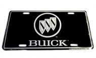 1978 Buick Skylark/GS/Regal/GN ACCESSORY LICENSE PLATE (BLACK BACKGROUND WITH BUICK LETTERS IN WHITE WITH TRI-SHIELD IN WHITE) | BK9872S