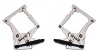 Ford Mustang BILLET ALUMINUM HOOD HINGE KIT FOR AIR FRAME WITH SOLID ARM (NATURAL STEEL) | BP1001U