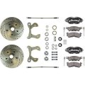 1956 Chevrolet Full Size up to 1957 COMPLETE WILWOOD FRONT DISC BRAKE WHEEL KIT WITH DUAL PISTON BLACK ALUMINUM CALIPERS (TWO-TEN SERIES / ONE-FIFTY SERIES) - FSC56WKCS | BR5127Z