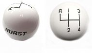 1965 Buick Skylark/GS/Regal/GN HURST SHIFT BALL MANUAL WHITE WITH 4-SPEED SHIFT PATTERN WITH HURST LOGO 3/8