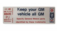 1979 Pontiac Firebird/TransAm 400 KEEP YOUR GM ALL GM DECAL  (DT0644) | DC1740F