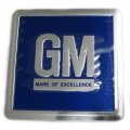 1972 Pontiac GTO/LeMans/Tempest GM MARK OF EXCELLENCE DOOR JAMB METAL STAMPED DECAL (BLUE) | DC5495Z
