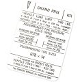 1971 Pontiac Grand Prix 69-UP TIRE PRESSURE DECAL KR EACH | DT0203