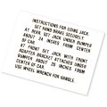 1955 Pontiac Full Size JACK BASE INSTRUCTIONS DECAL EACH (CHIEFTAN / STAR CHIEF) | DT0235