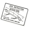1963 Pontiac GTO/LeMans/Tempest JACK INSTRUCTIONS DECAL TEMPEST EACH | DT0258