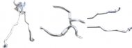 1964 Pontiac GTO/LeMans/Tempest STANDARD DUAL EXHAUST SYSTEM WITH RESONATORS - ALUMINIZED - (INCLUDES HEADPIPES, TAILPIPES, MUFFLERS, RESONATORS, CLAMPS & FLANGES - MOST CORRECT ON THE MARKET) | EX12501G