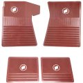 1966 Buick Full Size & Riviera RED RUBBER FLOOR MAT - SET OF FOUR | IN2357Z