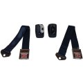 1964 Pontiac Full Size DELUXE FRONT SEAT BELT RETRACTOR SET W/ CHROME BUCKLE (DARK BLUE) - PR | IN2431Z