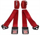 1964 Pontiac Full Size DELUXE FRONT SEAT BELT RETRACTOR SET W/ CHROME BUCKLE (RED) - PR | IN2433Z