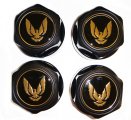1986 Pontiac Firebird/TransAm BLACK CENTER CAPS - SET OF 4 (GOLD BIRD) | WT10448F