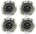 1977 Buick Skylark/GS/Regal/GN 16X8 BLACK GNX STYLE WHEEL SET (FACTORY STYLE WITH 0 OFFSET TO FIT CARS NOT USING WHEEL FLARES - INCLUDES 4 WHEELS & 4 EMBOSSED GNX CENTER CAPS) SET OF FOUR | WT12613S