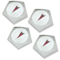 1973 Pontiac Grand Prix 69-UP HONEYCOMB CENTER CAPS WITH ARROW CREST PENTAGON SHAPED (REPRODUCTION SNAP ON STYLE) - SET OF 4 | WT7092Z