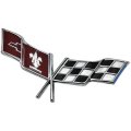 1977 Chevrolet Corvette NOSE EMBLEM NOS GM 379918 (CROSSFLAGS) DARK RED | 379918