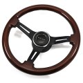 1970 Buick Full Size & Riviera AFTERMARKET STEERING WHEEL KIT (WOOD WHEEL WITH BLACK ANODIZED SPOKES, 14'' OUTSIDE DIAMETER) | ST6475S