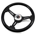 1966 Chevrolet Corvette AFTERMARKET STEERING WHEEL (DARK BLACK WOOD WHEEL WITH BLACK ANODIZED SPOKES, 14'' OUTSIDE DIAMETER) | ST4191C