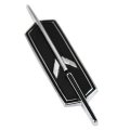 1969 Oldsmobile Cutlass/442/F85 AUTOMATIC CONSOLE SHIFTER TOP PLATE ROCKET EMBLEM (BLACK AND CHROME) GM 395743 - EA | 395743