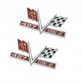 1967 Chevrolet Impala/Caprice/Bel Air IMPALA FRONT FENDER EMBLEM '427 V-FLAGS'; GM 3878607; PAIR | EM10033P