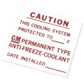 1964 Oldsmobile Cutlass/442/F85 GM DEALER INSTALLED ANTIFREEZE DECAL (D00162) | DC2070T
