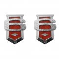 1963 Chevrolet Nova/Chevy II FRONT FENDER EMBLEM (6 CYLINDER) RED - PR | EM1972N