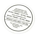 1966 Pontiac GTO/LeMans/Tempest TIRE PRESSURE DECAL ALL (DT0018) | DC1903G