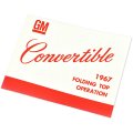 1967 Pontiac GTO/LeMans/Tempest GM CONVERTIBLE TOP MANUAL SF0106 | BK1070Z