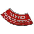 1969 Chevrolet El Camino 350 TURBO-FIRE 255 HP AIR CLEANER DECAL EA | DC0379