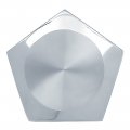 1975 Pontiac GTO/LeMans/Tempest CENTER CAPS REPRODUCTION SNAP ON STYLE (PLAIN) - EA - PENTAGON SHAPED CENTER CAP. IT IS CHROME PLATED WITH A BRUSHED FINISH. THIS CAP SNAPS ON LIKE ORIGINAL. THE GM PART NUMBER THIS REPLACES IS 9791068 | WT7089Z