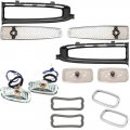 1967 Pontiac GTO/LeMans/Tempest GTO GRILLE KIT (KIT INCLUDES 2 GRILLE SURROUNDS, 2 ALUMINUM GRILLE INSERTS, 2 PLASTIC HOUSINGS, 2 CLEAR LENSES, 2 LAMP REFLECTORS WITH HARNESS, 2 BULBS, 2 GASKETS AND 2 BEZELS) | GH4934G
