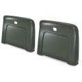1971 Chevrolet Impala/Caprice/Bel Air PLASTIC BUCKET SEAT BACKS WITH CENTER BUTTON RELEASE HOLE - INJECTION MOLDED WITH MOLDED CHROME (DARK GREEN) - PR | IN5454Z