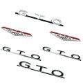 1965 Pontiac GTO/LeMans/Tempest EMBLEM KIT (GRILLE FENDER QUARTER TRUNK) - 1 GTO GRILLE EMBLEM, 2 6.5 FENDER EMBLEMS, 2 GTO QUARTER EMBLEMS AND 1 GTO TRUNK LID EMBLEM | EM6813G