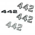 1971 Oldsmobile Cutlass/442/F85 442 EMBLEM KIT GRILLE FENDER TRUNK - INCLUDES 1 442 GRILLE EMBLEM, 2 442 FENDER EMBLEMS AND 1 442 TRUNK LID EMBLEM | EM5735T