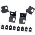 1968 Pontiac GTO/LeMans/Tempest HEADLAMP MOUNTING PANEL BRACKET SET - THESE BRACKETS ATTACH THE HEADLAMP PANEL TO THE FRONT BUMPER. THESE BRACKETS WERE USED ON HIDEAWAY AND STANDARD HEADLAMPS. SET INCLUDES 4 BRACKETS - 2 LEFT HAND (GM # 9792250) & 2 RIGHT HAND (GM # 9792249) AND 4 CLIPS. FITS GTO OR JUDGE WITH OR WITHOUT HIDEAWAY HEADLAMPS MADE IN THE USA | GH10051G