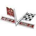 1968 Chevrolet Impala/Caprice/Bel Air IMPALA FRONT FENDER EMBLEM '427 V-FLAGS'; GM 3878607; EACH | EM9680P