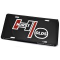 1975 Oldsmobile Cutlass/442/F85 ACCESSORY LICENSE PLATE (HURST OLDS - BLACK BACKGROUND) | BK9764T