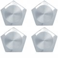 1975 Pontiac GTO/LeMans/Tempest CENTER CAPS REPRODUCTION SNAP ON STYLE (PLAIN) - SET OF 4 - PENTAGON SHAPED CENTER CAPS. CHROME PLATED WITH A BRUSHED FINISH. THESE CAPS SNAP ON LIKE ORIGINAL. THE GM PART NUMBER THESE REPLACE IS 9791068 | WT7090Z