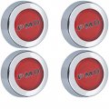 1979 Pontiac GTO/LeMans/Tempest RED PMD CENTER CAPS (RED BACKGROUND WITH BLACK WRITING) SNAP ON REPRODUCTION - SET OF 4 | WT12285Z