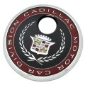 2003 Cadillac Cars CADILLAC DECK LID EMBLEM; BLACK WITH SILVER LETTERS AND DARK RED OUTER RING GM # 3536799 | EM1676D