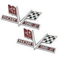 1965 Chevrolet El Camino EL CAMINO FENDER EMBLEM 502 TURBO JET WITH FLAGS - PR | EM12655C