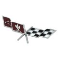 1977 Chevrolet Corvette FENDER EMBLEM #406652 (CROSSFLAGS - SHOW QUALITY WITH 3M TAPE ON BACK) DARK RED | EM1005O