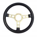 1979 Pontiac Firebird/TransAm FORMULA STEERING WHEEL THICKER FAT STYLE EARLY PRODUCTION (BARE) BLACK WITH GOLD SPOKES | ST15347F