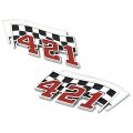 1975 Pontiac GTO/LeMans/Tempest PONTIAC 421 FLAGS FENDER EMBLEMS PAIR | EM15409X