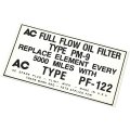 1957 Oldsmobile Full Size OIL FILTER CANISTER DECAL (D00075) | DC0075W