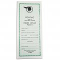 1953 Pontiac Full Size NEW VEHICLE SERVICE POLICY # S-5502 (DT0001) | DC3959PB